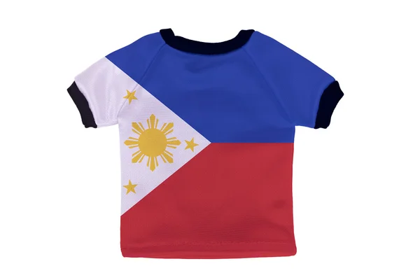 Liten tröja med Filippinerna flagga isolerade på vit bakgrund — Stockfoto