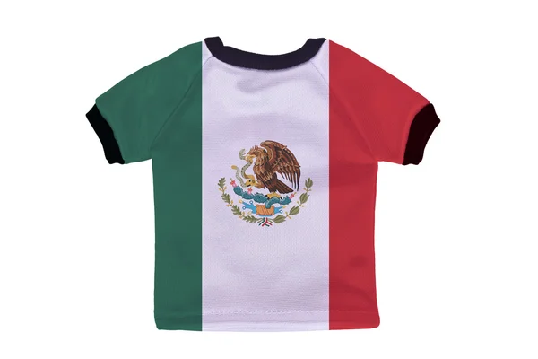 Camisa pequeña con bandera de México aislada sobre fondo blanco —  Fotos de Stock