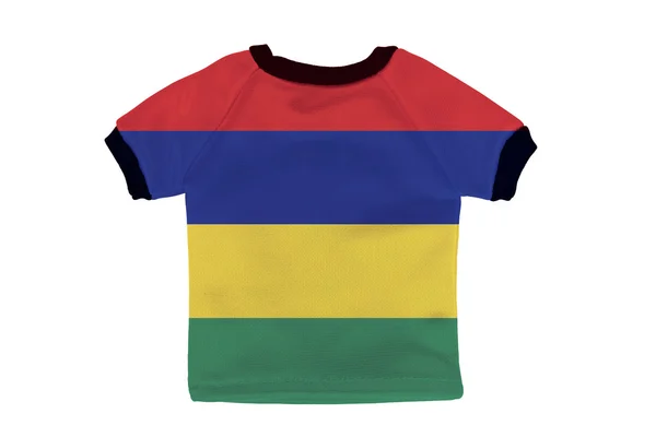 Kleine shirt met mauritius vlag geïsoleerd op witte achtergrond — Stockfoto