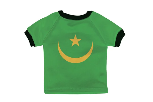 Small shirt with Mauritania flag isolated on white background — Stock Photo, Image