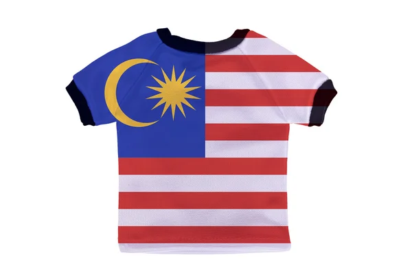 Small shirt with Malaysia flag isolated on white background — Stock Photo, Image
