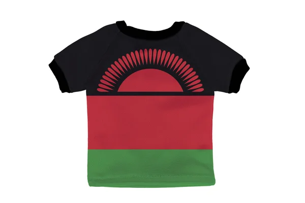 Kleine shirt met malawi vlag geïsoleerd op witte achtergrond — Stockfoto