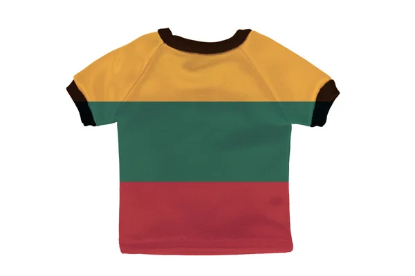 Small shirt with Lithuania flag isolated on white background — Stock Photo, Image