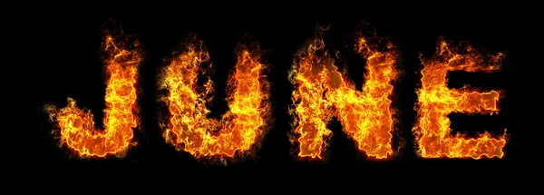 June text on fire — Stock Photo, Image