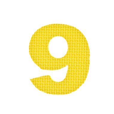 Beyaz arka plan üzerinde izole sayısal oyuncak parça