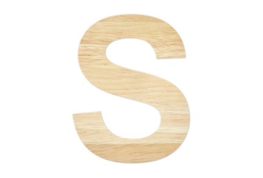 ahşap tahta üzerinden s harfi