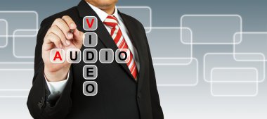 işadamı el çizimi video ve ses