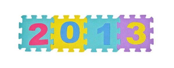 2013 년 만든 흰색 배경에 고립 된 숫자 퍼즐의 — 스톡 사진