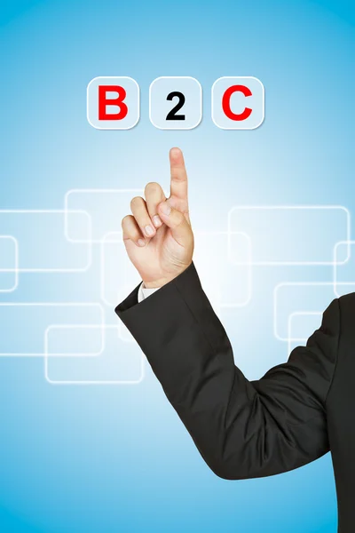 Empresario con palabra B2C — Foto de Stock