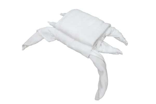 White towels in form of crab isolated on white background — Stock Photo, Image