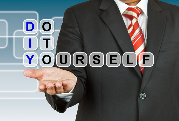 Businessman with wording Do It Yourself