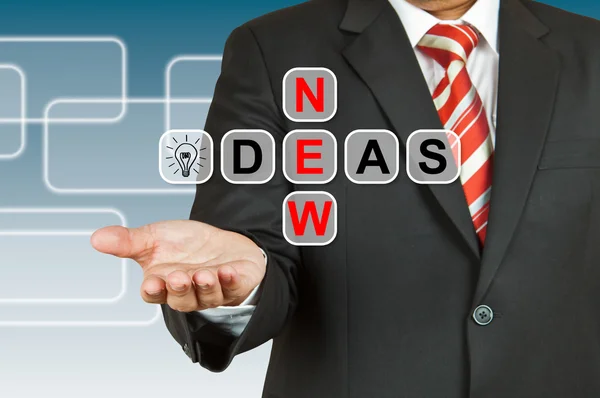 Businessman hand drawing New Ideas — Stock Photo, Image