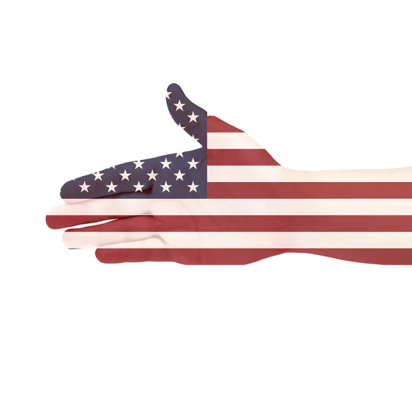 Bandera de EE.UU. a mano — Foto de Stock
