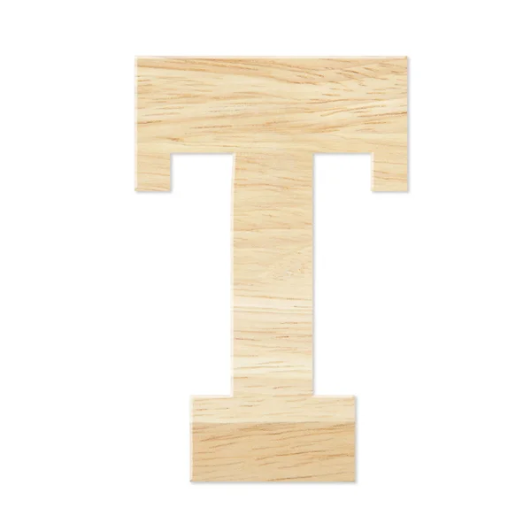 Alfabet t van houten bord — Stockfoto