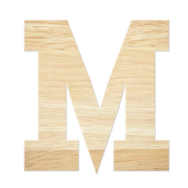 Letter M from wood board — Stock Photo, Image