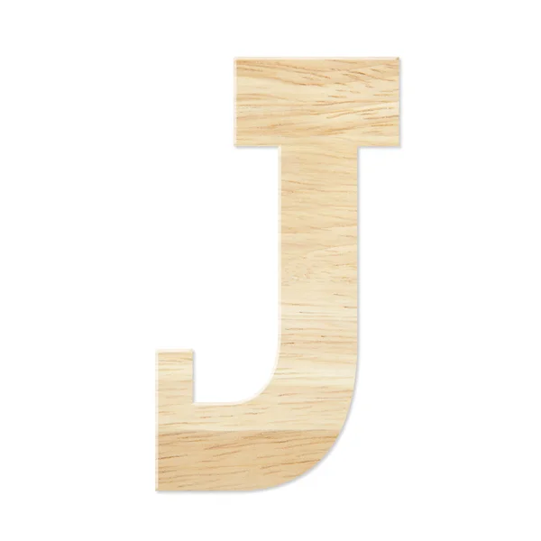 Buchstabe j aus Holzplatte — Stockfoto