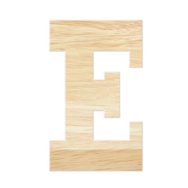 Letter E from wood board — Stock Photo, Image