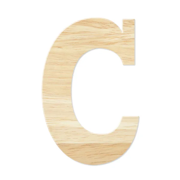 Letter C from wood board — Stock Photo, Image