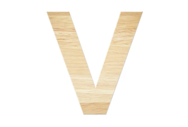 Letter V from wood board — Stock Photo, Image