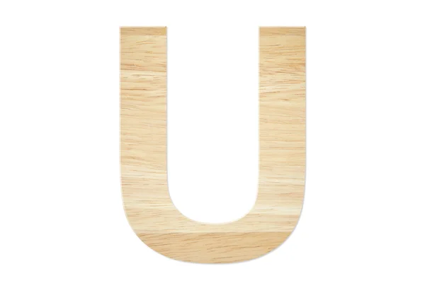 Letter U from wood board — Stock Photo, Image