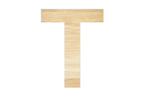 Letter T from wood board — Stock Photo, Image