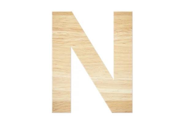 Letter N from wood board — Stock Photo, Image