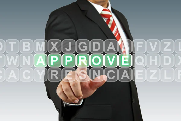 Business man select approve — Stock Photo, Image