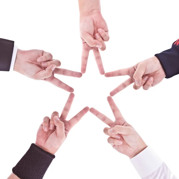 Hands in the form of a star — Stock Photo, Image