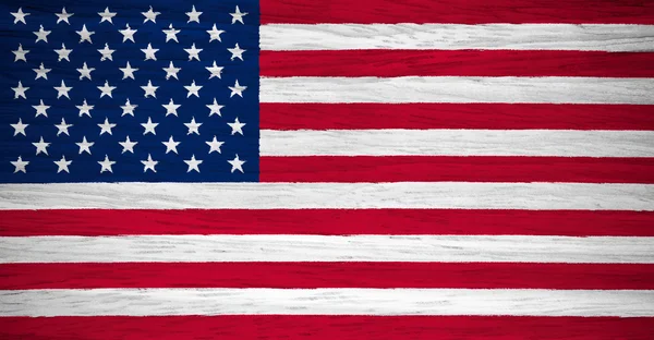 ウッド テクスチャ上の米国旗 — ストック写真