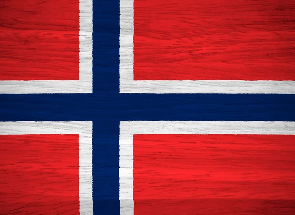 Norge flagga på trä textur — Stockfoto