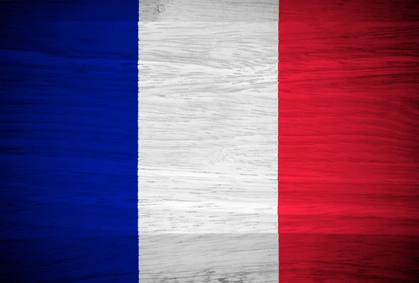 Drapeau de France sur texture bois — Photo