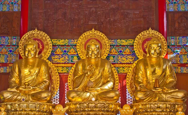 Statua del Buddha dorato in un tempio — Foto Stock