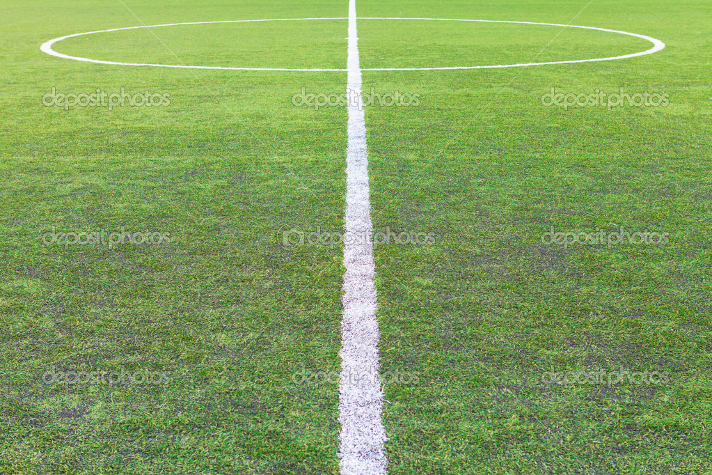 Center line on soccer field Stock Photo by ©pinkblue 28893557