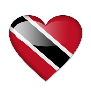 Trinidad ve tobago bayrak beyaz backgr izole kalp şeklinde