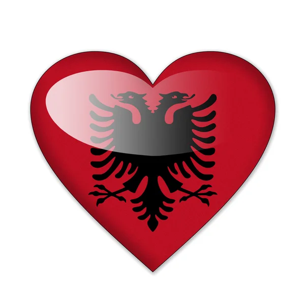 Vector heart with Albania flag — Stock Vector © SolanD #3085262