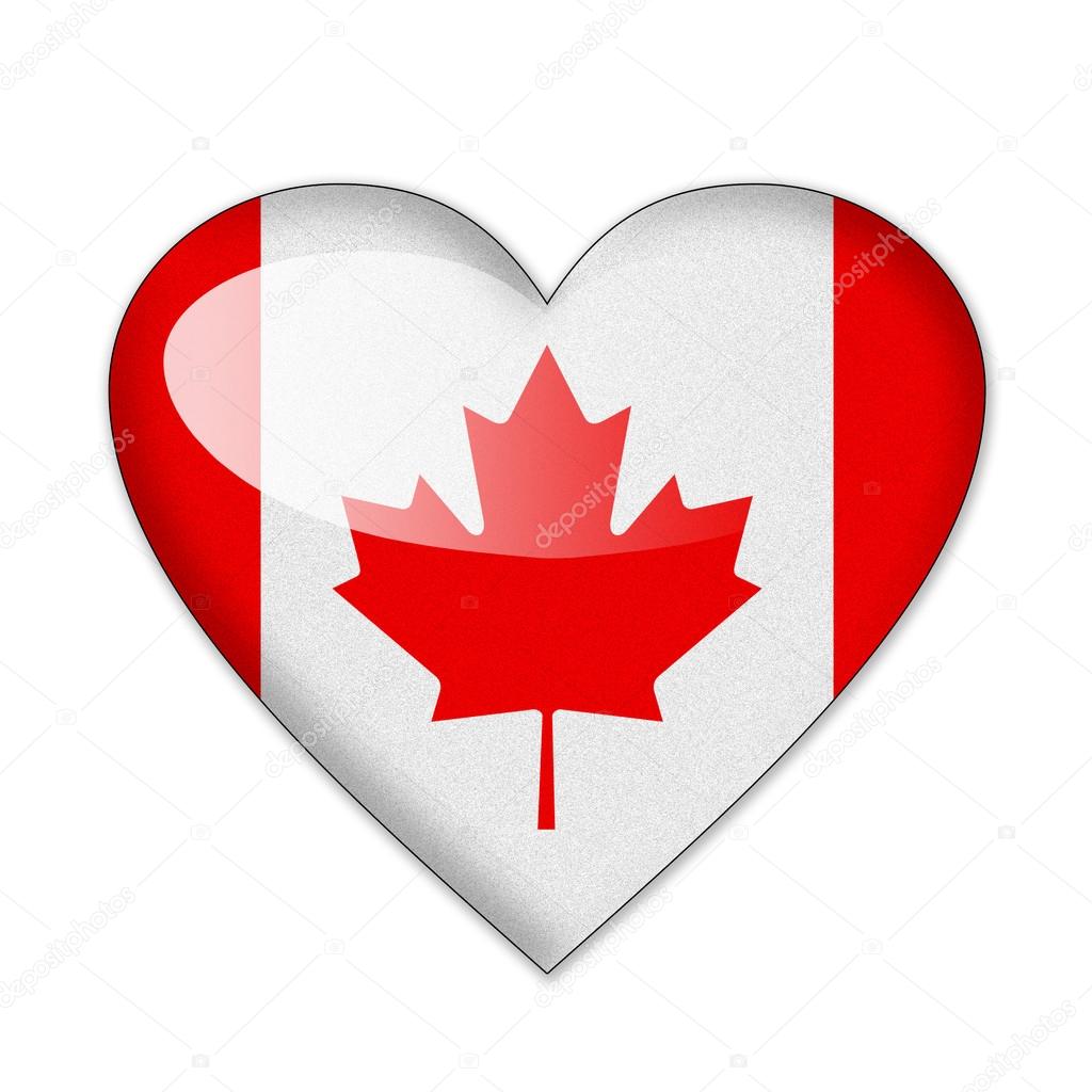 Canada Vlag In Hart Vorm Geïsoleerd Op Witte Achtergrond ⬇ Stockfoto Rechtenvrije Foto Door