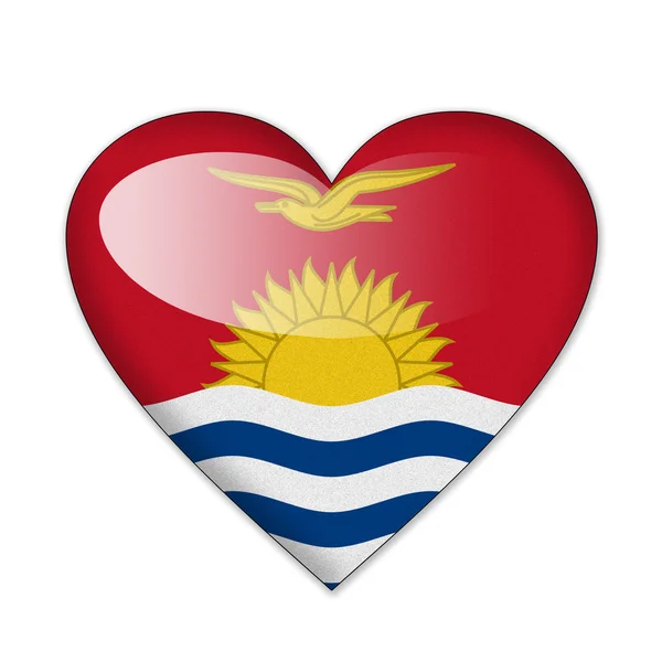Kiribati flag in heart shape isolated on white background — Stock Photo, Image