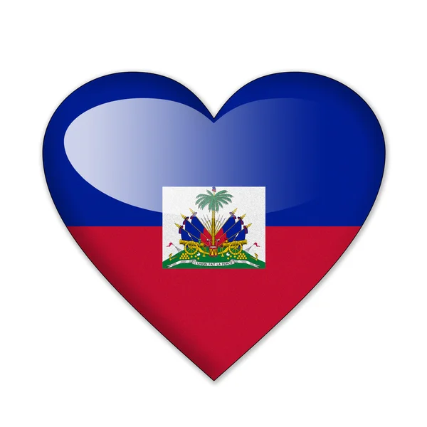 Haiti bandiera a forma di cuore isolato su sfondo bianco — Foto Stock