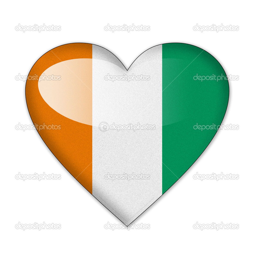 ivory coast flag in heart shape isolated on white background stock photo 30872757
