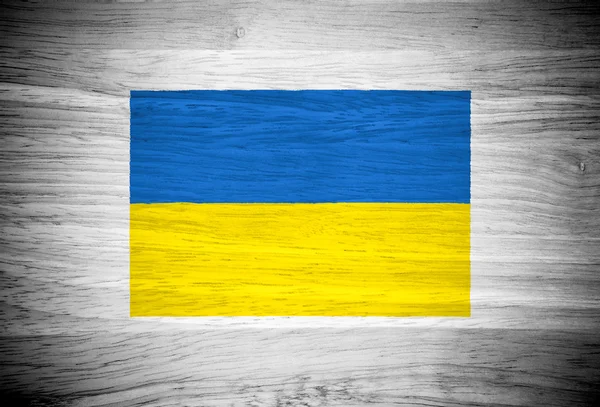 Ukrainische Flagge auf Holzstruktur — Stockfoto