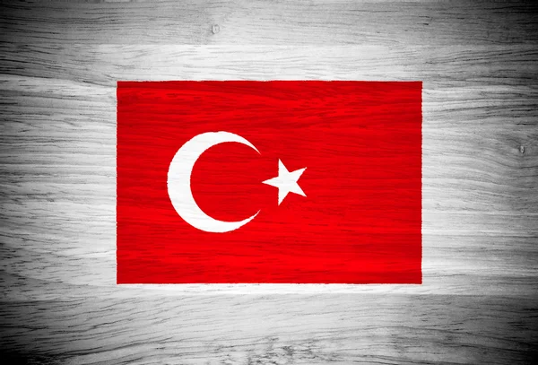 Bandera de Turquía sobre textura de madera — Foto de Stock