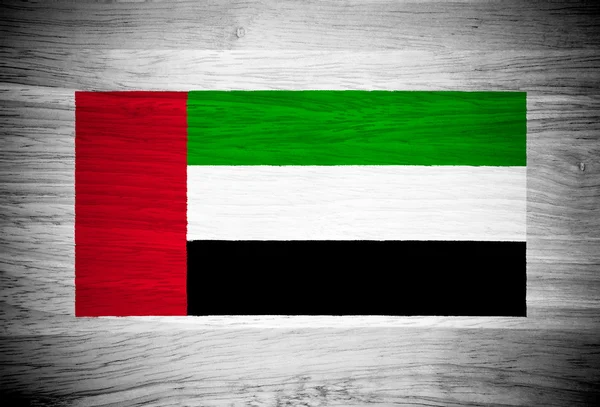 United Arab Emirates flag on wood texture — Stock Photo, Image