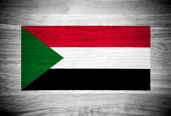 Sudan Flagge auf Holz Textur — Stockfoto