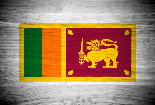 Sri Lanka Steag pe textura lemnului — Fotografie, imagine de stoc