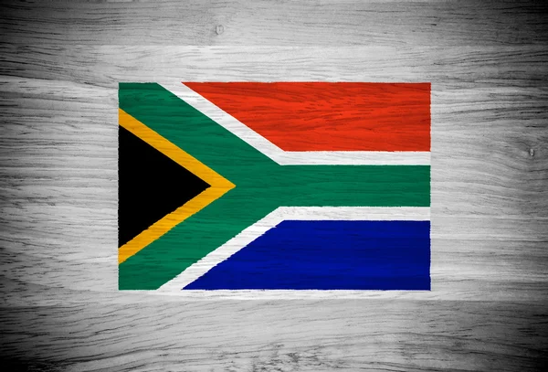 Bandiera Sud Africa su texture di legno — Foto Stock