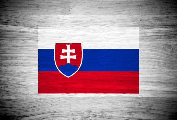 Flaga Słowacji na tekstury drewna — Zdjęcie stockowe