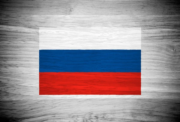 Russia flag on wood texture — Stock Photo, Image