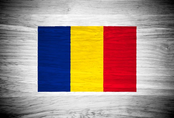 罗马尼亚国旗上木材纹理 — 图库照片