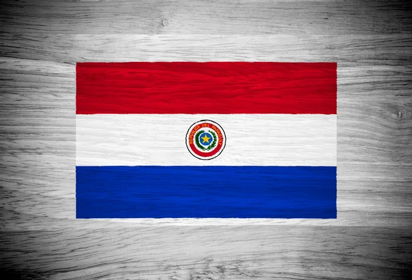 Paraguay flag on wood texture — Stock Photo, Image