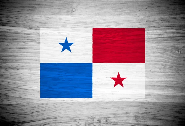 Bandera de Panamá sobre textura de madera — Foto de Stock